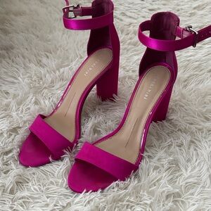 Elegant Pink Ankle Strap Heels
